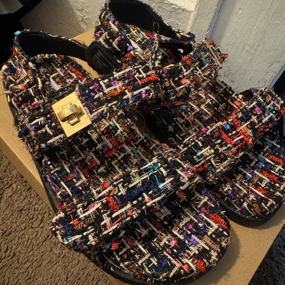 Steve Madden Multicolor Tweed Sandals